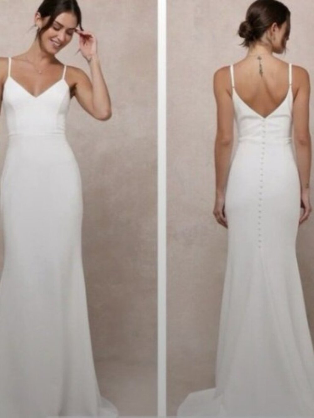 Lulus Feeling of Forever White Sleeveless Mermaid Maxi Wedding Dress Size XL